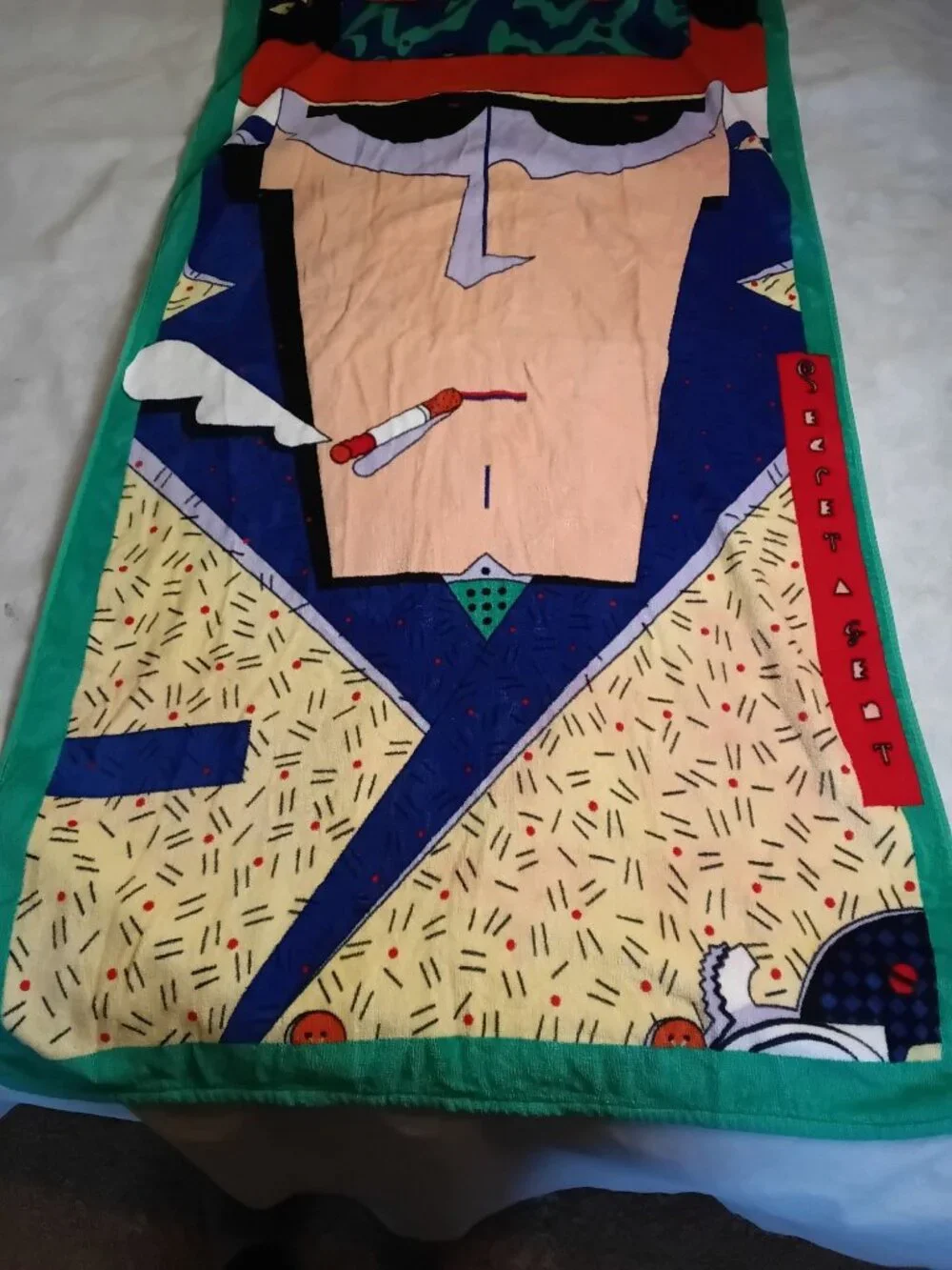 Secret Agent Bath Beach Towel Hi-Tac 32x60 SN&C 1988 SpringMaid Pop Art